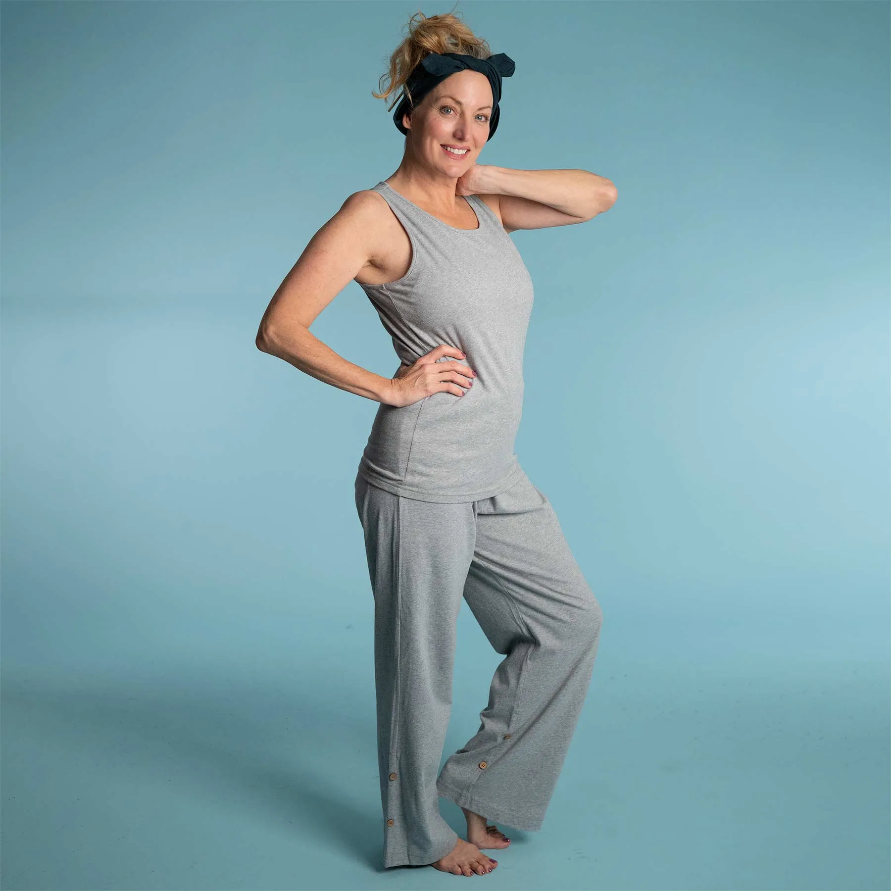 CHILLVILLE 100% Organic Prima Cotton Jammy Lounge Pants (Unisex) (100% Biodegradable Organic Elastic Option)