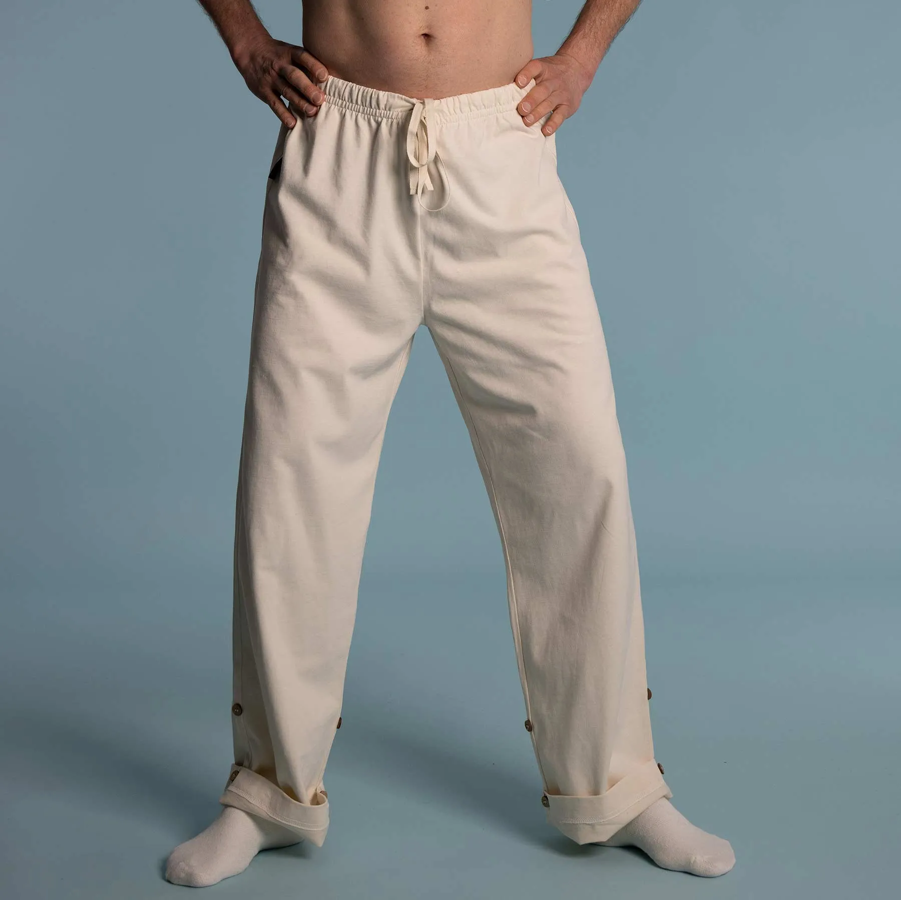 CHILLVILLE 100% Organic Prima Cotton Jammy Lounge Pants (Unisex) (100% Biodegradable Organic Elastic Option)