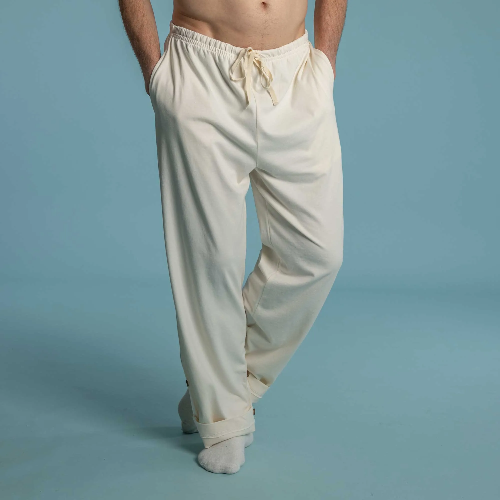 CHILLVILLE 100% Organic Prima Cotton Jammy Lounge Pants (Unisex) (100% Biodegradable Organic Elastic Option)