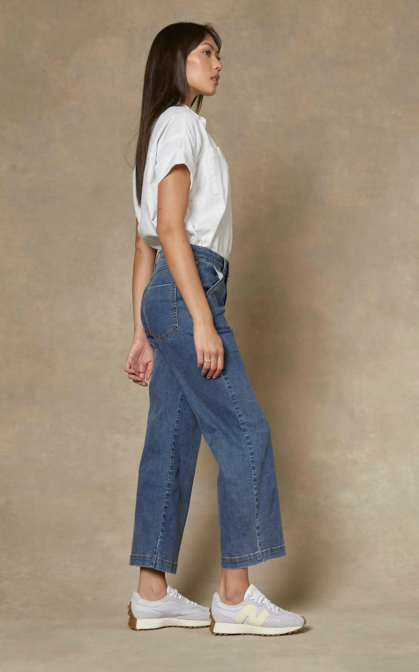 Cody Blue Denim Kick Flare Trouser