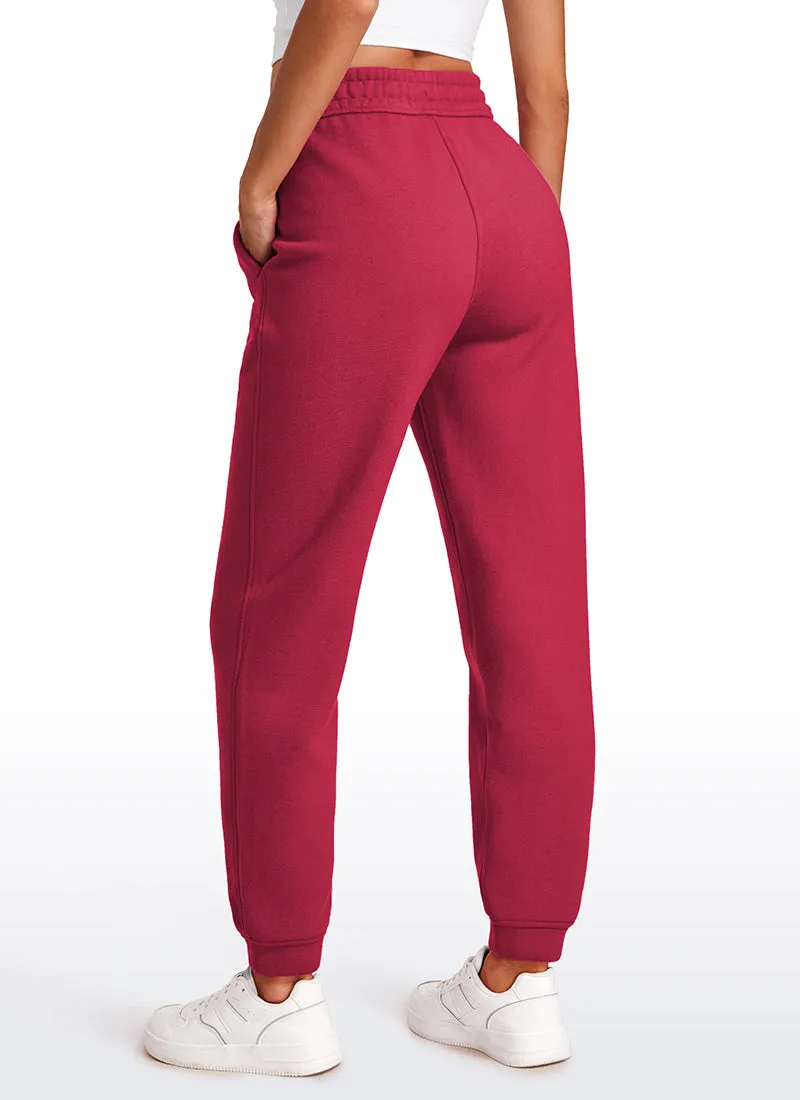 Cotton Fleece Lined High Rise Sweatpants 28''