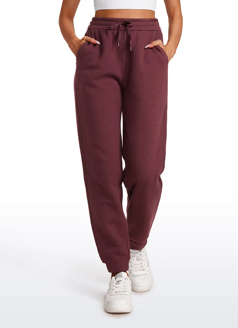 Cotton Fleece Lined High Rise Sweatpants 28''