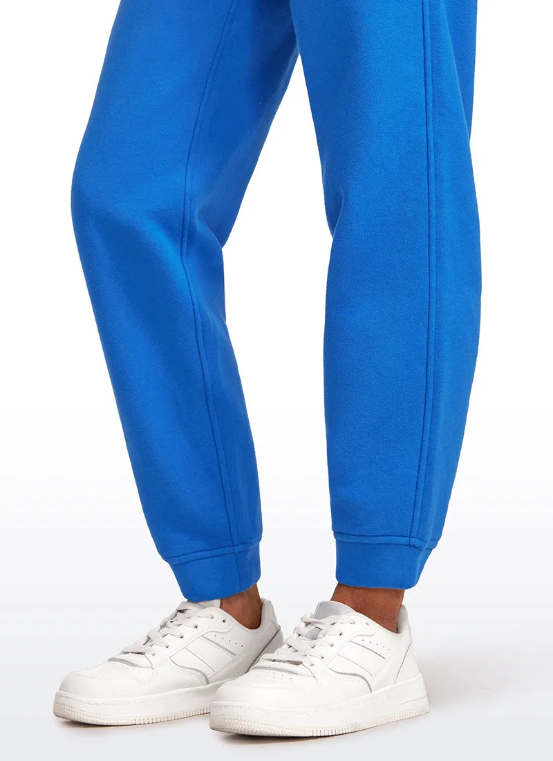 Cotton Fleece Lined High Rise Sweatpants 28''