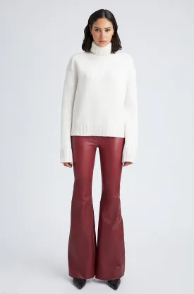 Crimson Leather Ultra Flare Pants