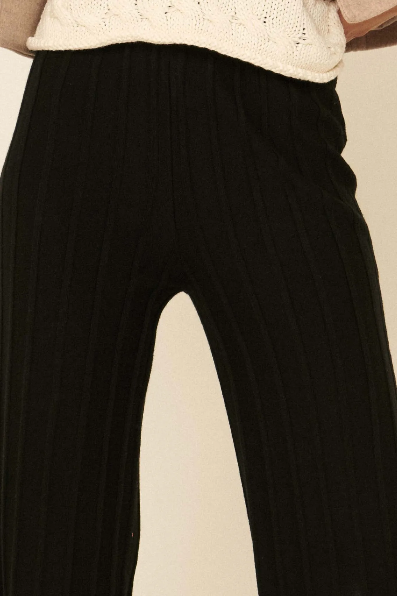 Day Tripper Ribbed Split-Leg Sweater Pants