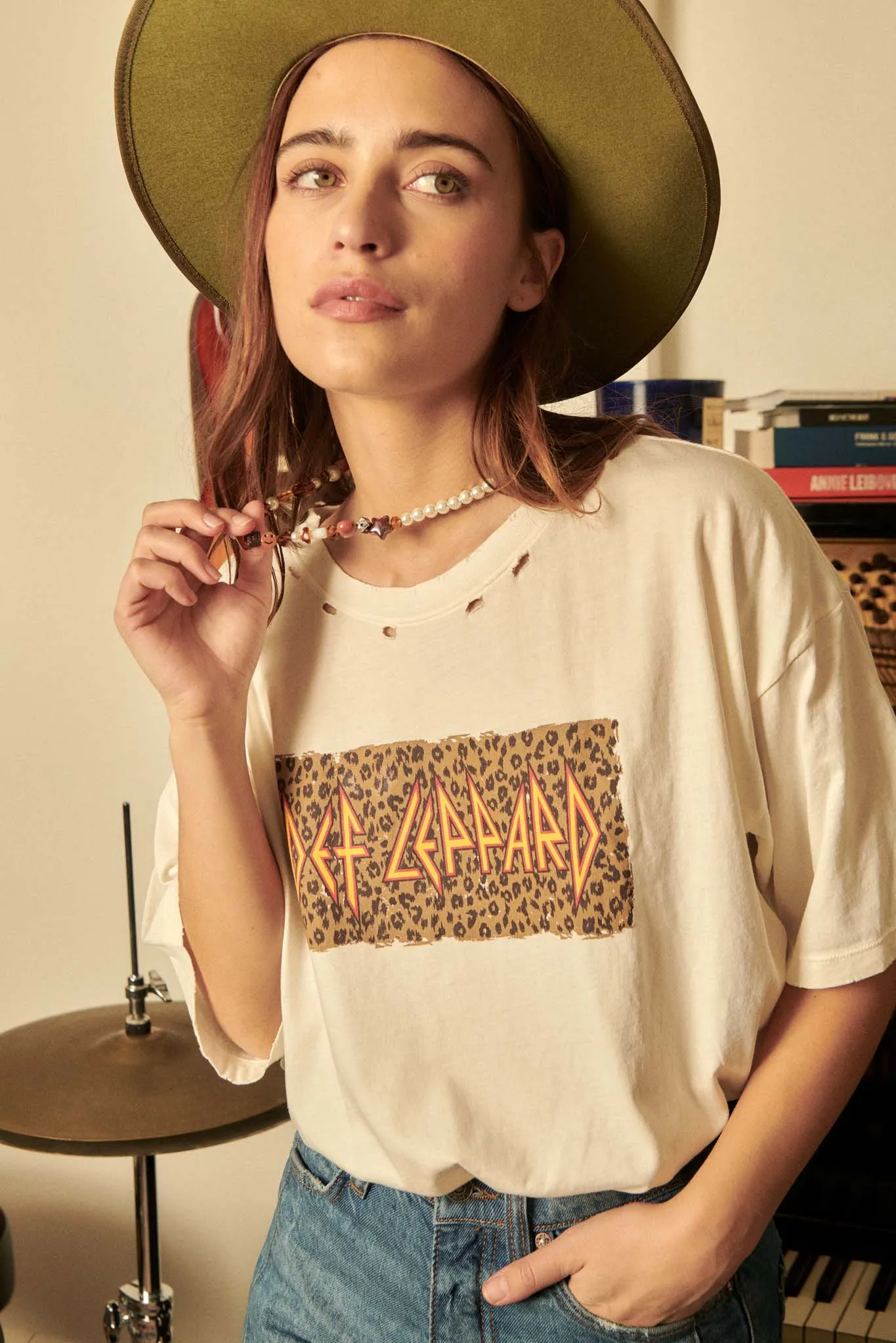 Def Leppard Leopard Logo Distressed Graphic Tee