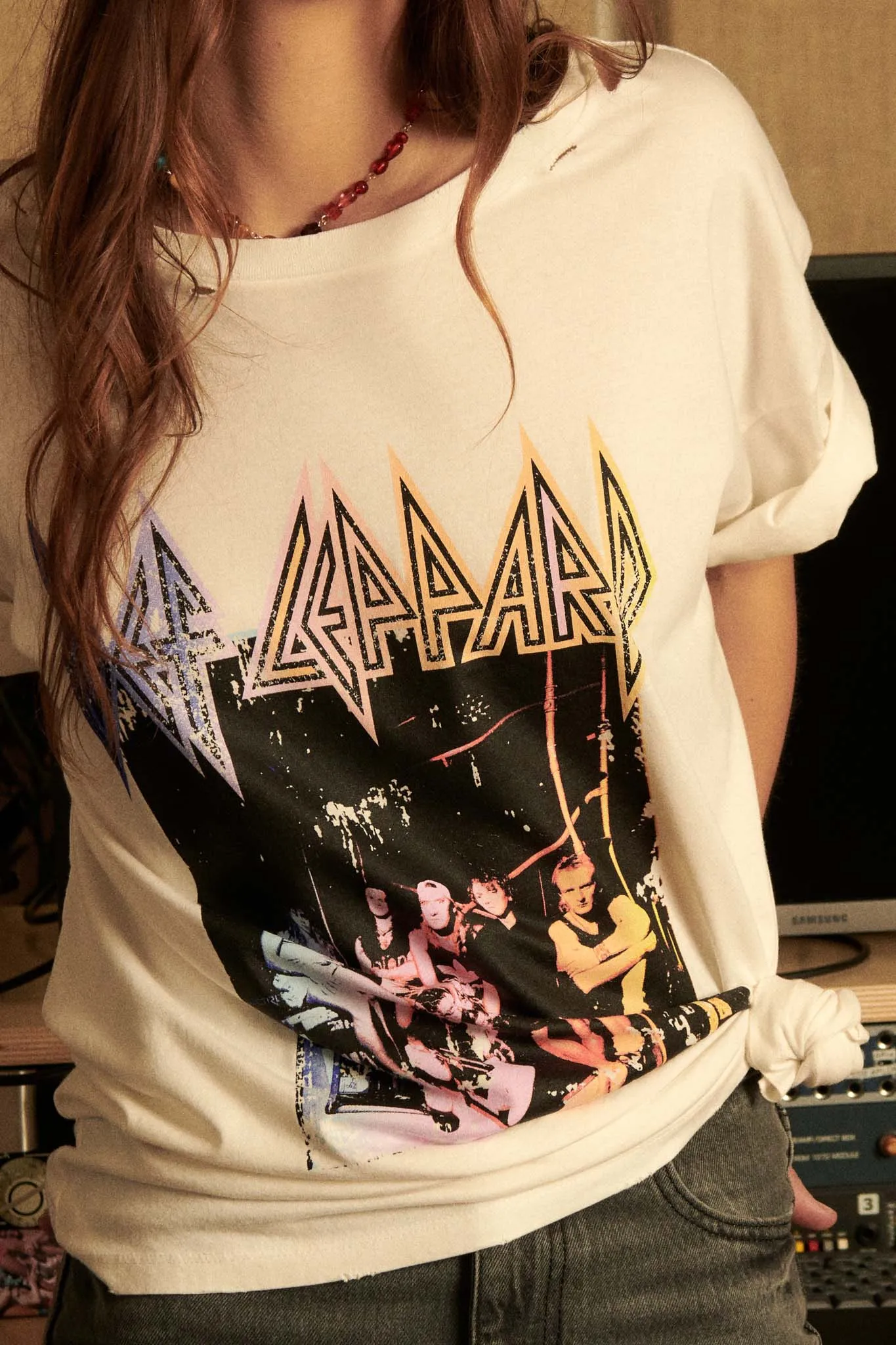 Def Leppard Portrait Distressed Graphic Tee