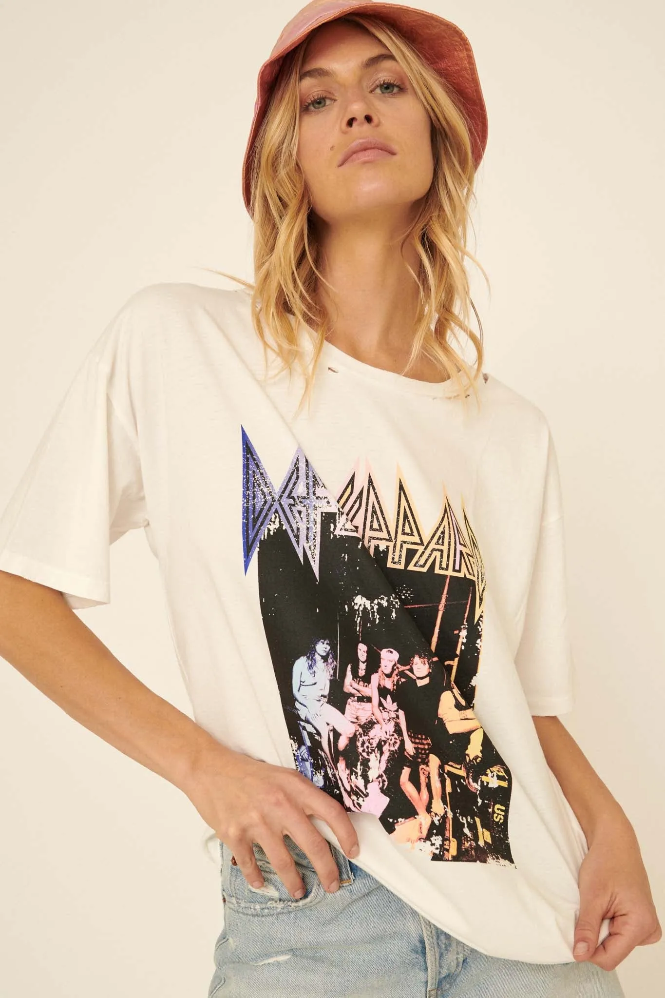 Def Leppard Portrait Distressed Graphic Tee