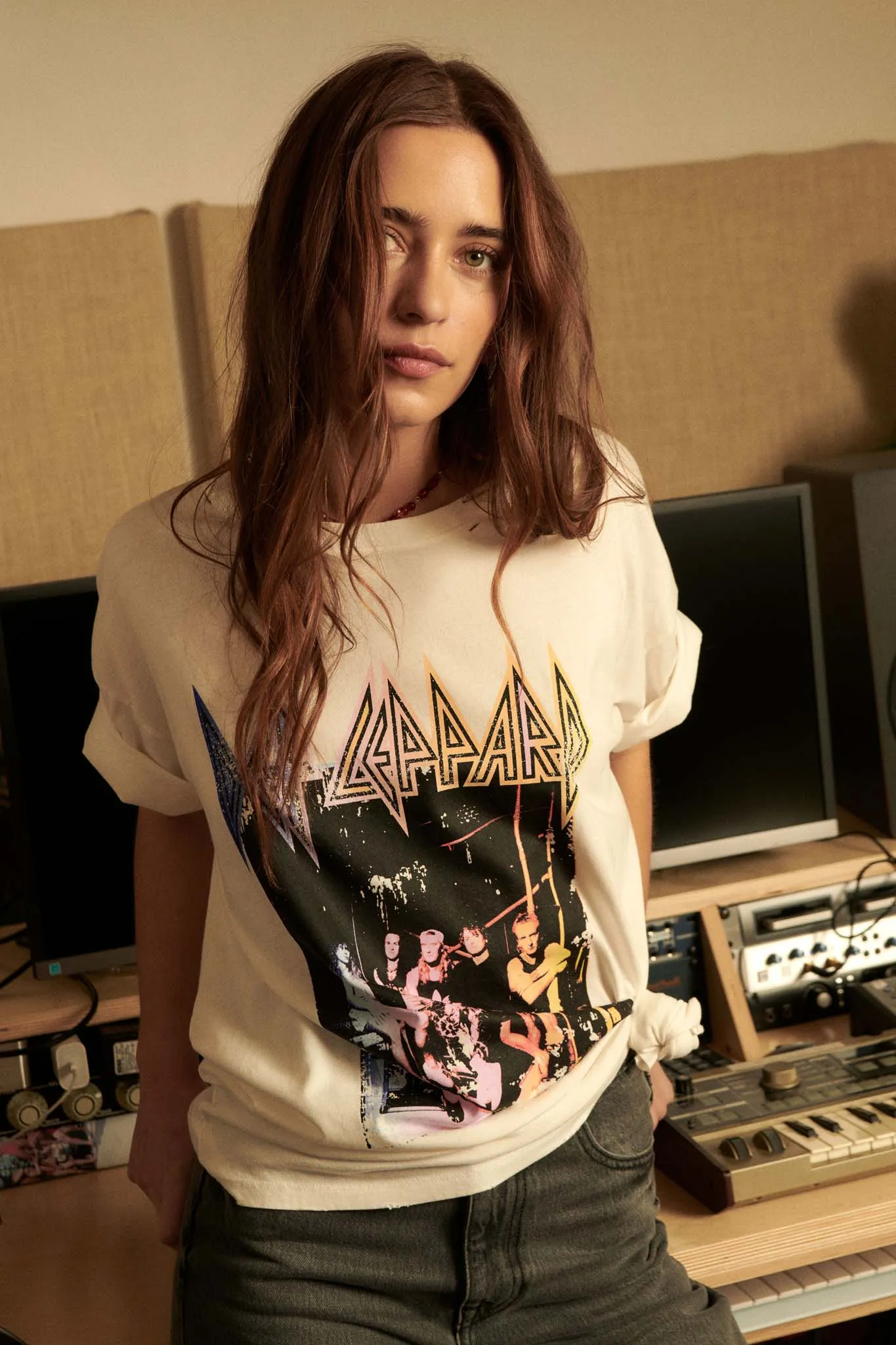 Def Leppard Portrait Distressed Graphic Tee