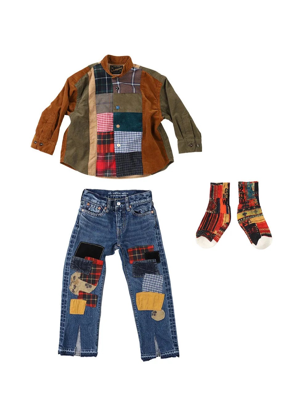 Denim Handmade Patchwork Pants