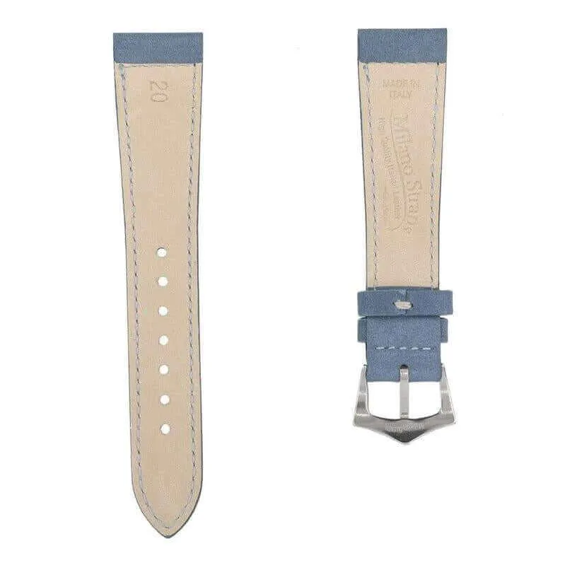 Denim Nabuck Leather Watch Strap