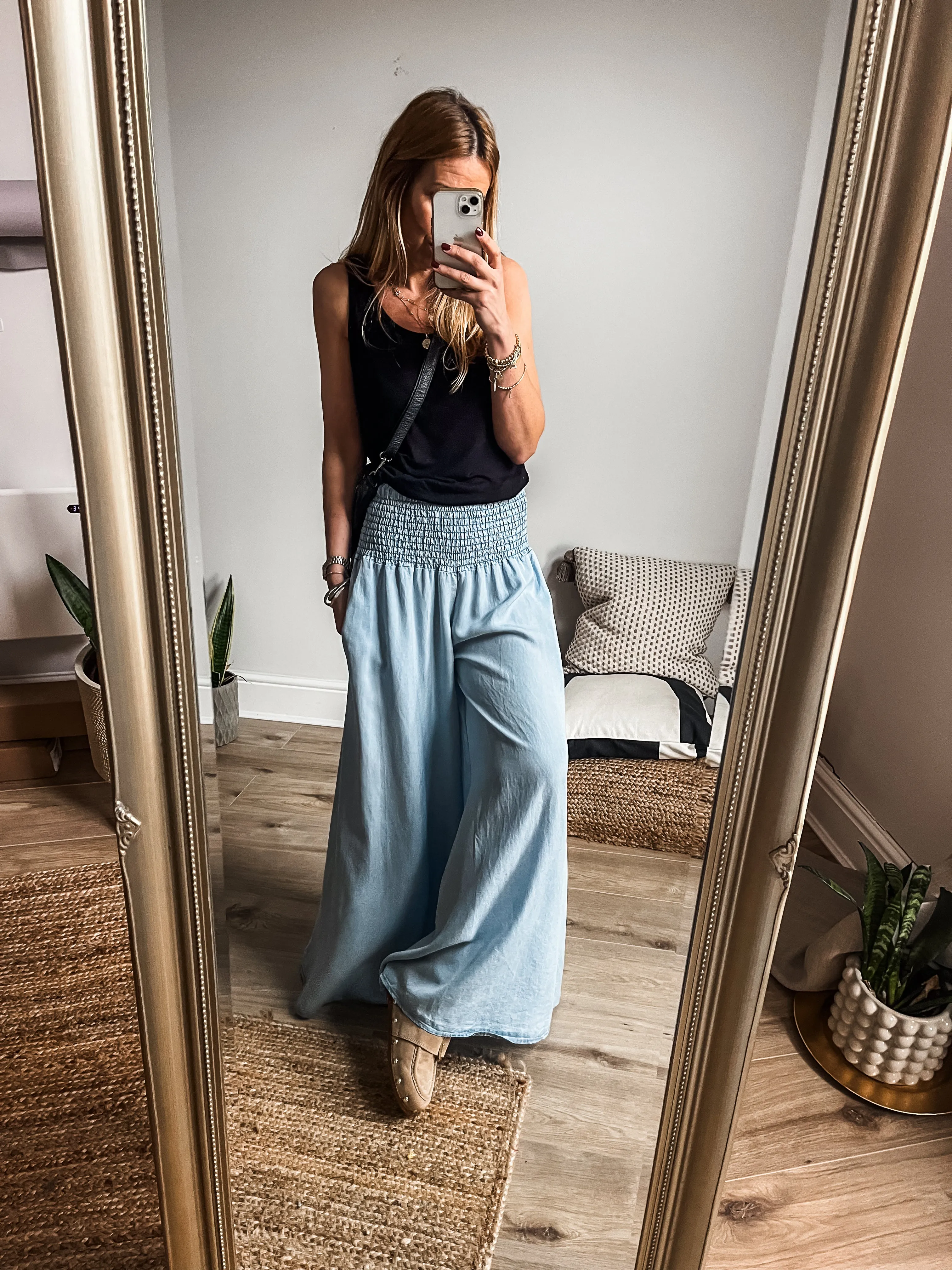 Denim Palazzo Pants