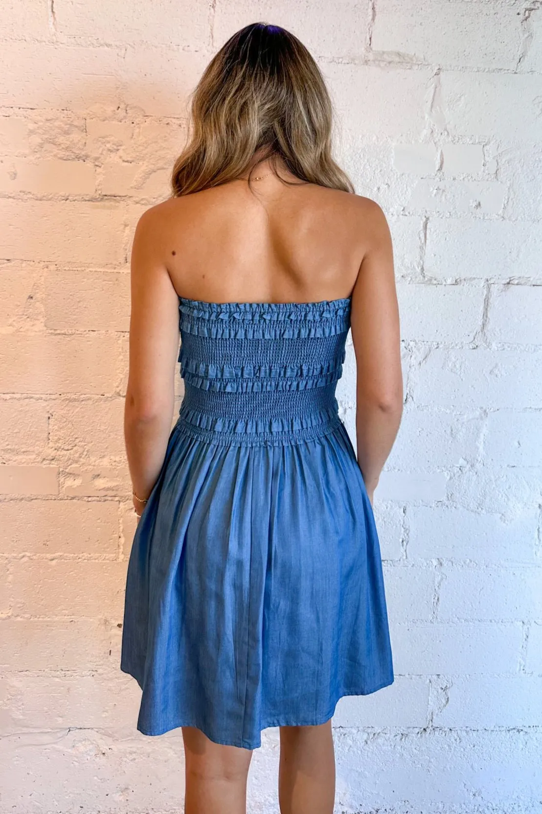 Denim Smocked Dress