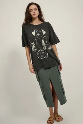 Dog Days Distressed Oversize Graphic Tee