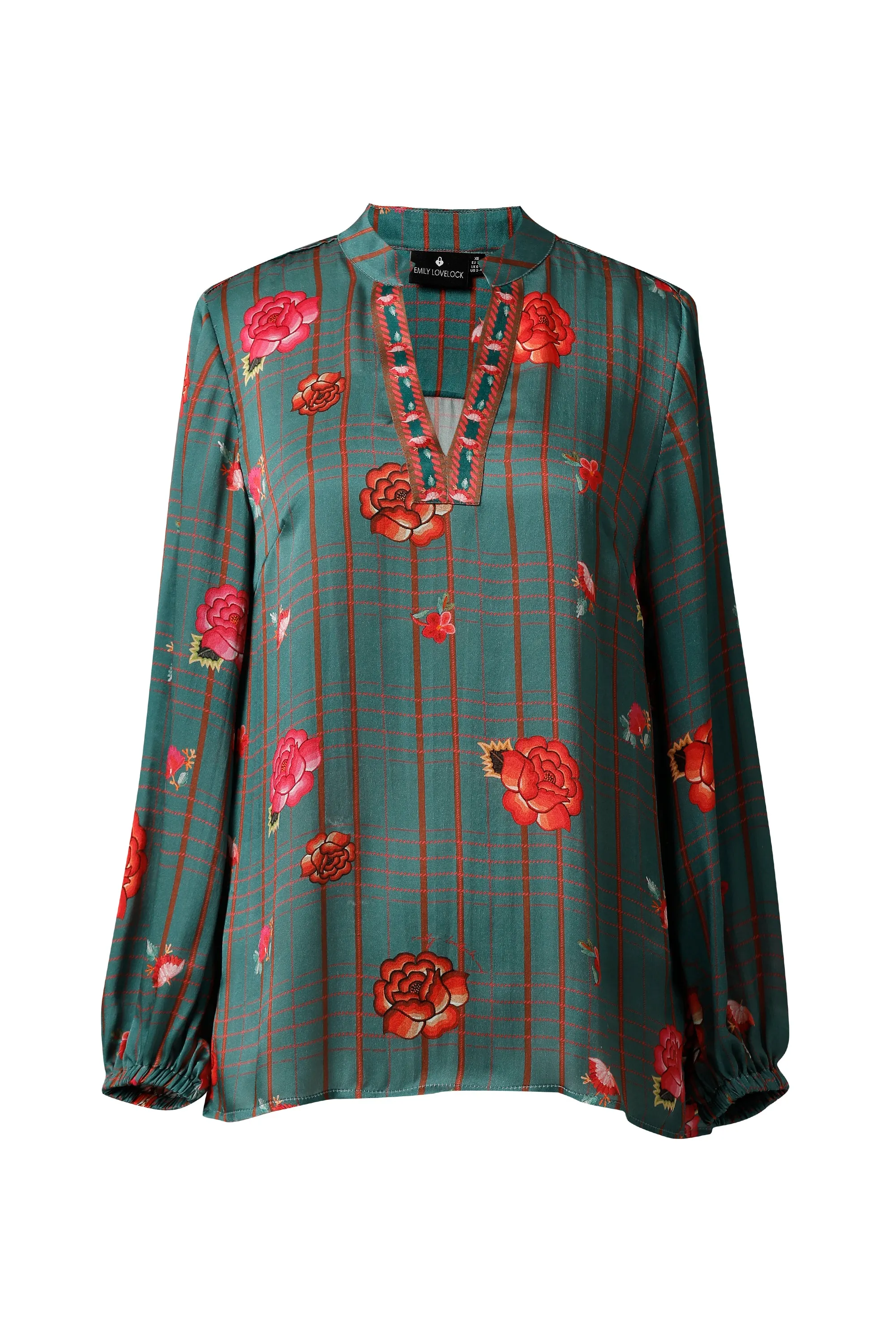 Emily Lovelock Silk Deep Emerald Blouse