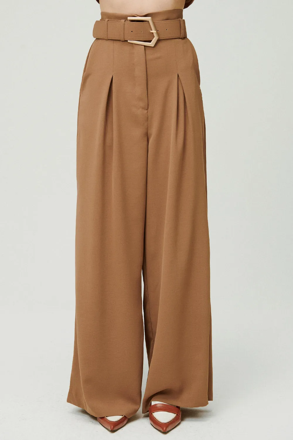 Eva Wide Pants w/Buckle Belt