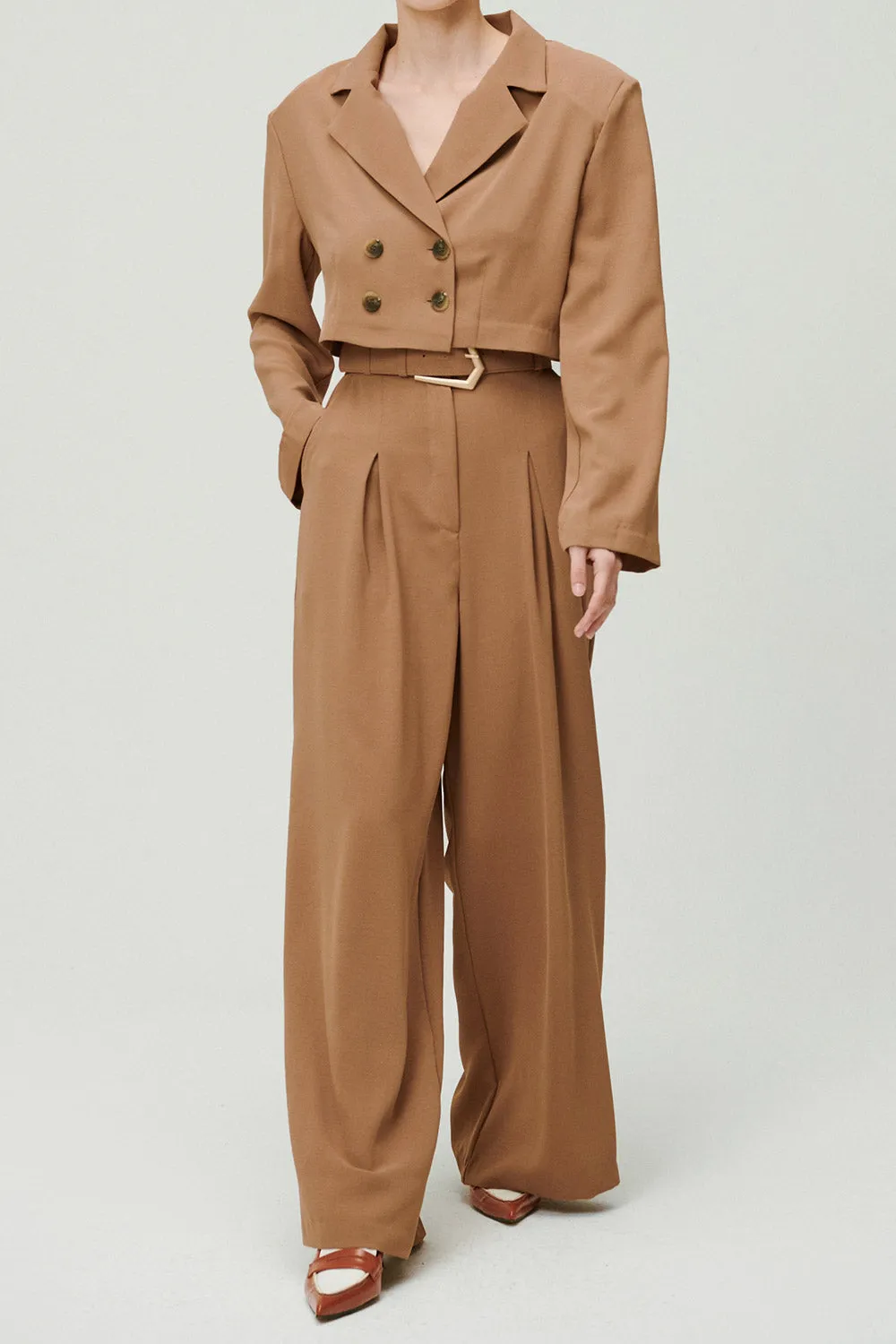 Eva Wide Pants w/Buckle Belt