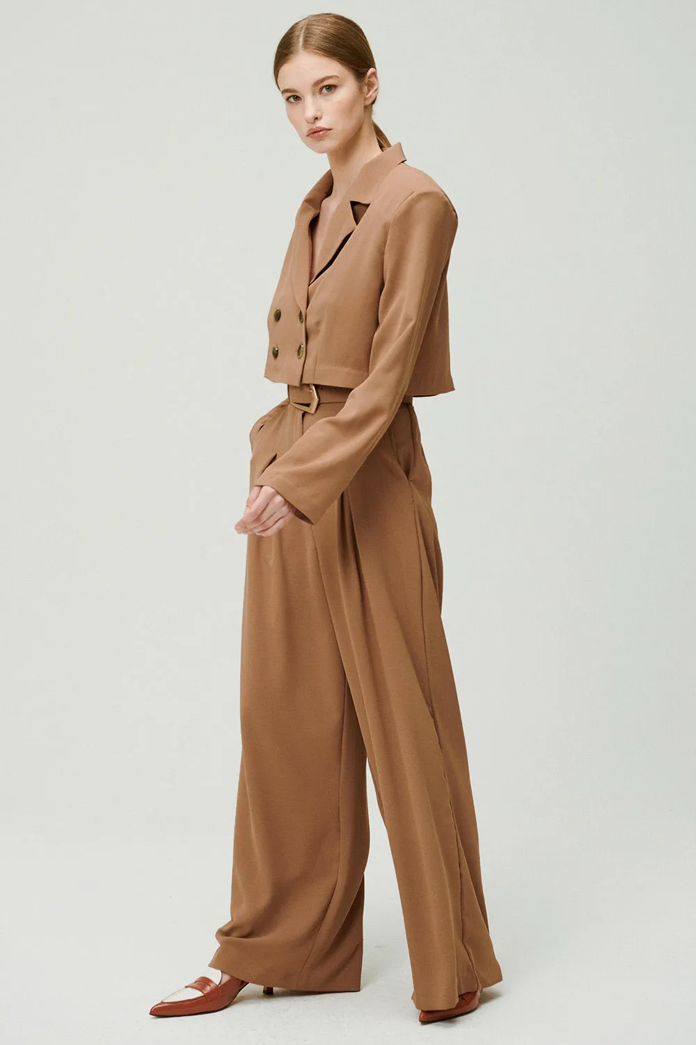 Eva Wide Pants w/Buckle Belt