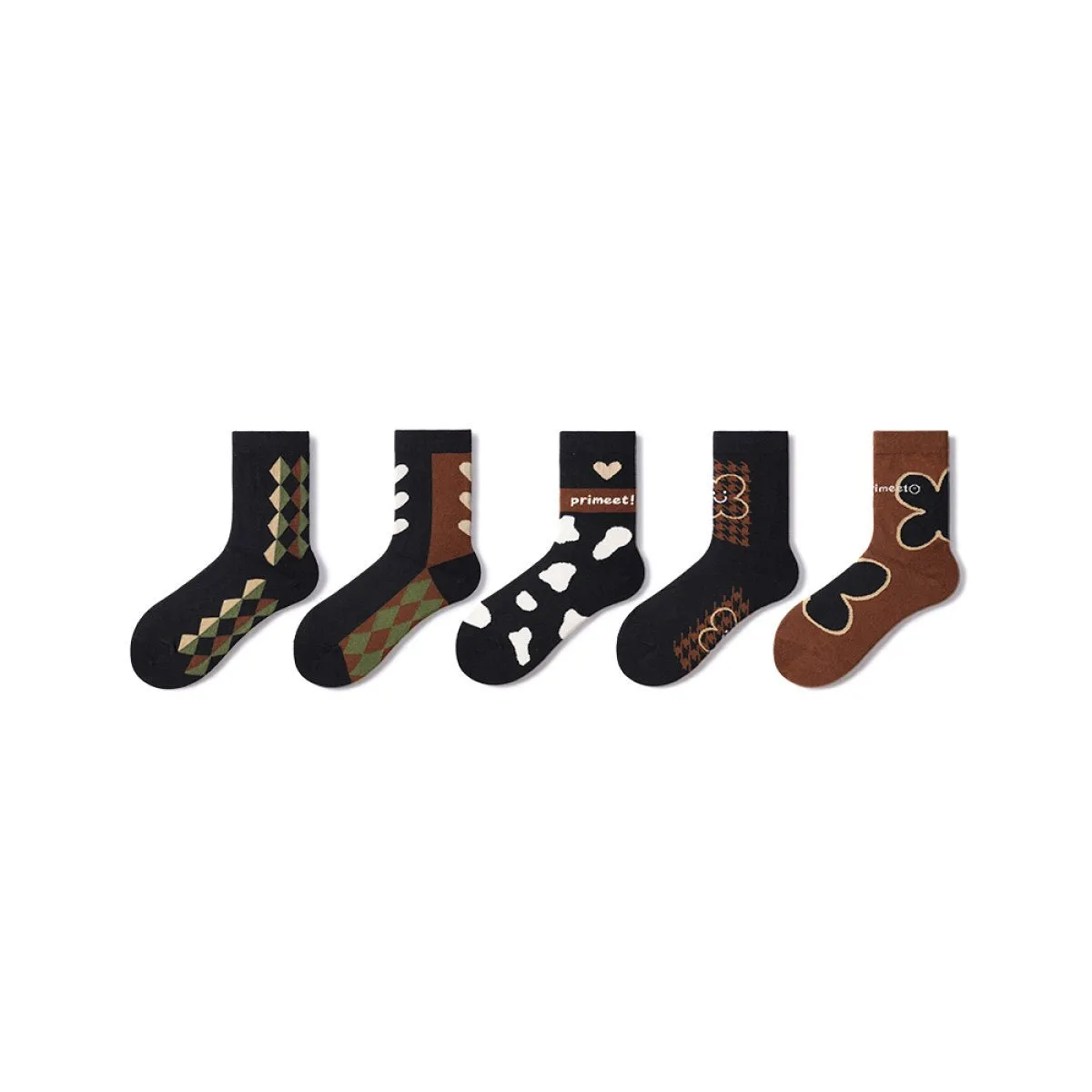 Fall Foliage All-season Women 5pcs Crew Socks Set