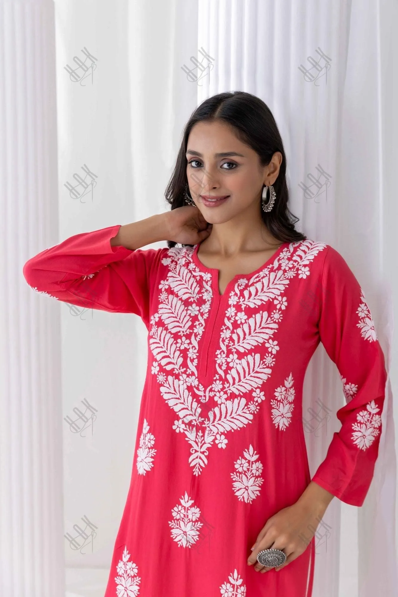 Fizaa chikankari Kurta in Red