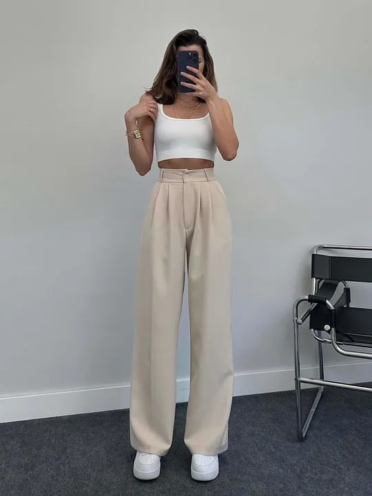 Formal Pleated Wide Leg Trouser