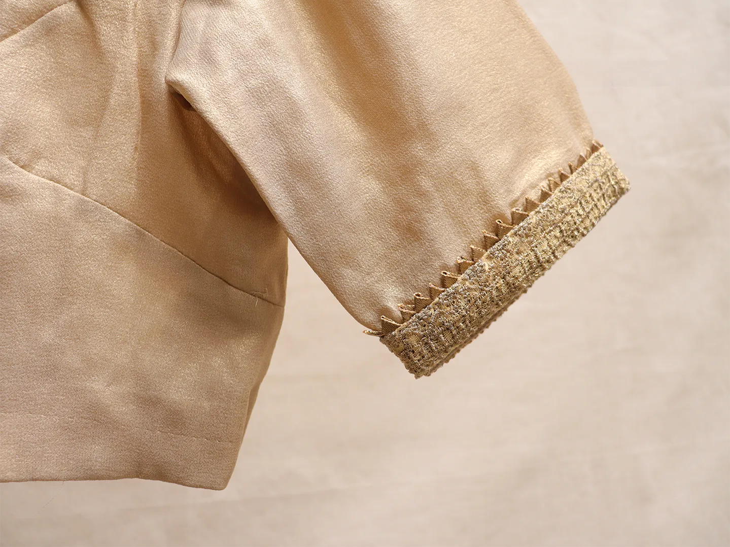 Gold, simmer georgette, Hand embroidery blouse