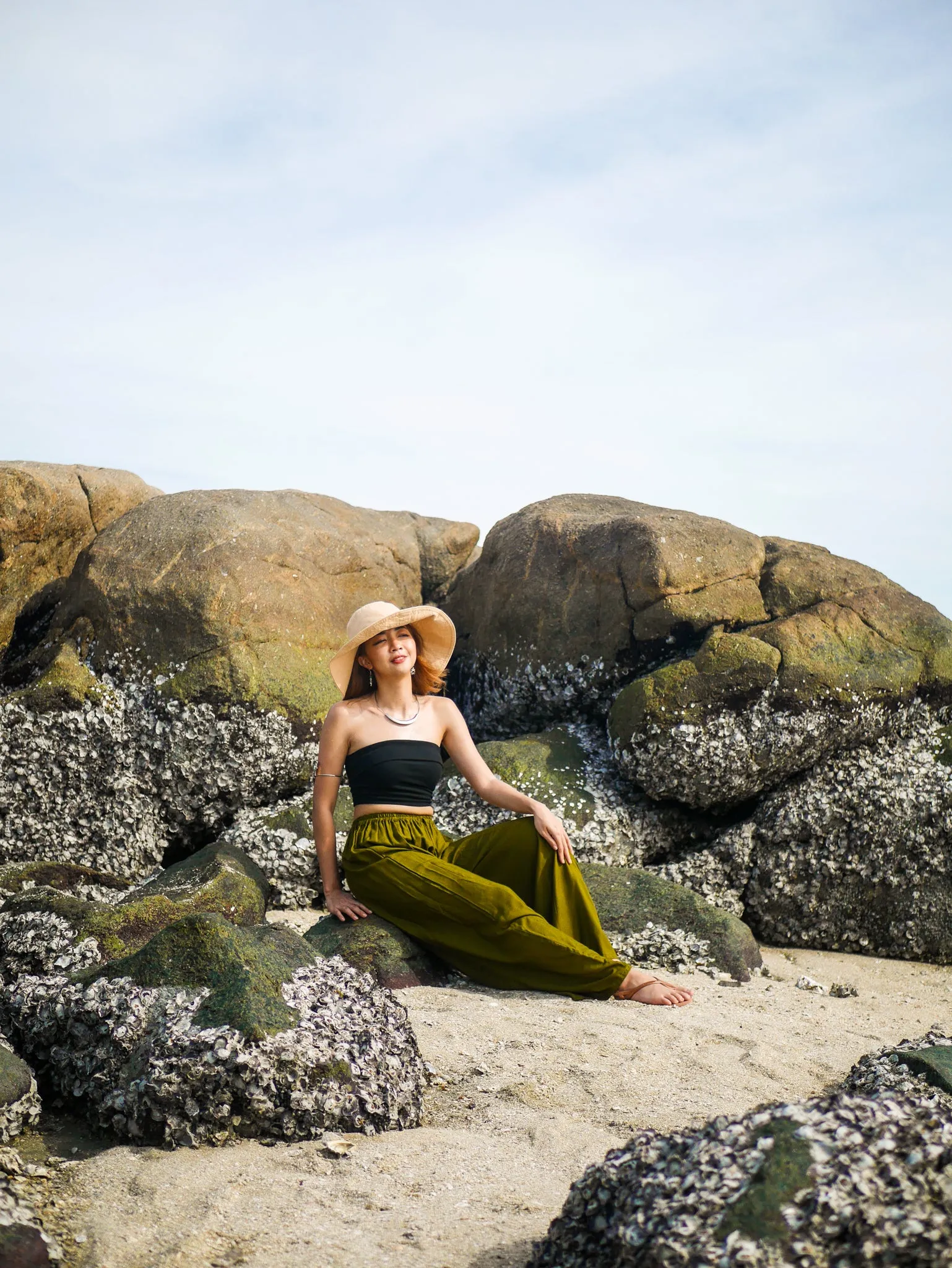 Green Wide Leg Palazzo Pants