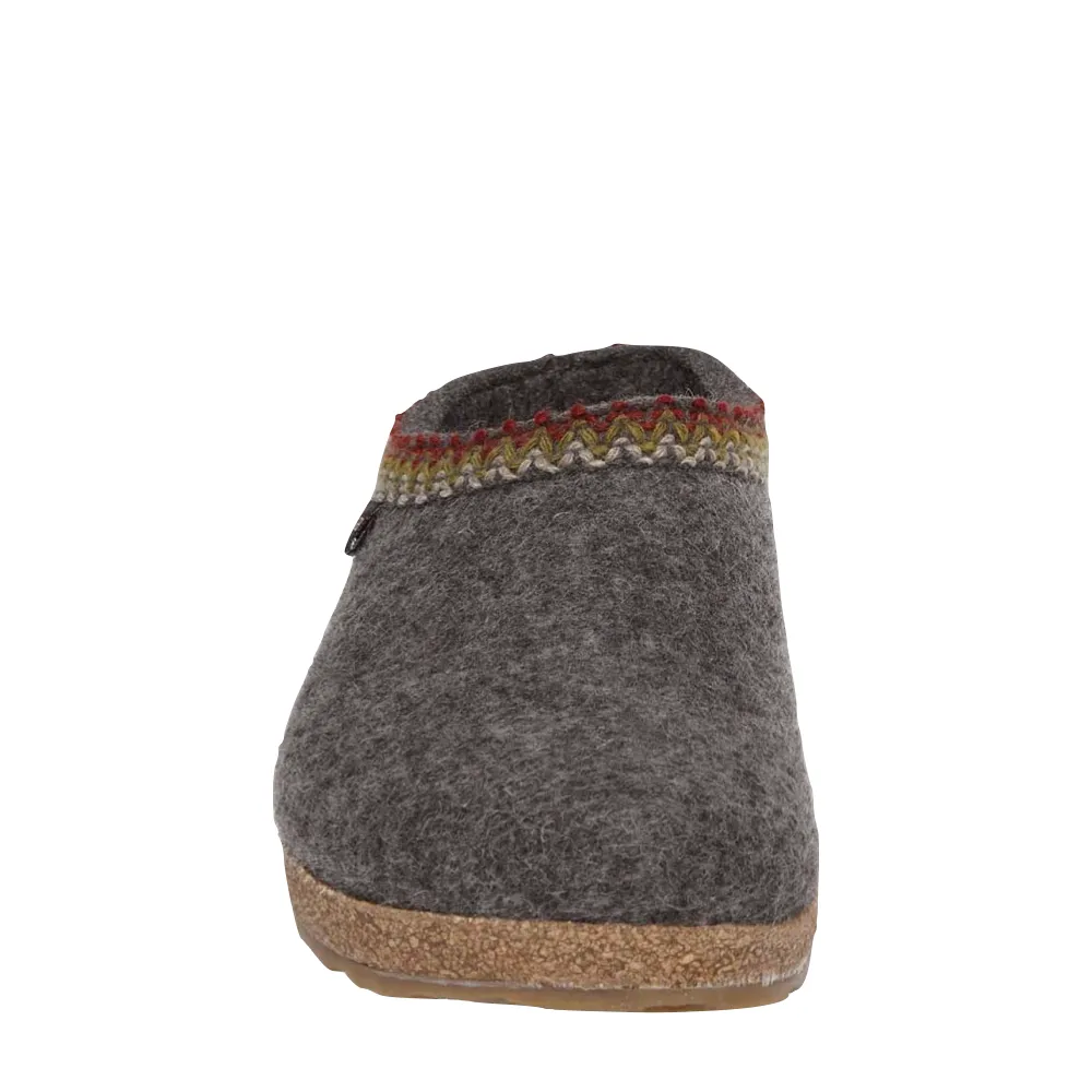 Haflinger Women's Zigzag Grizzly Wool Clog (Grey)