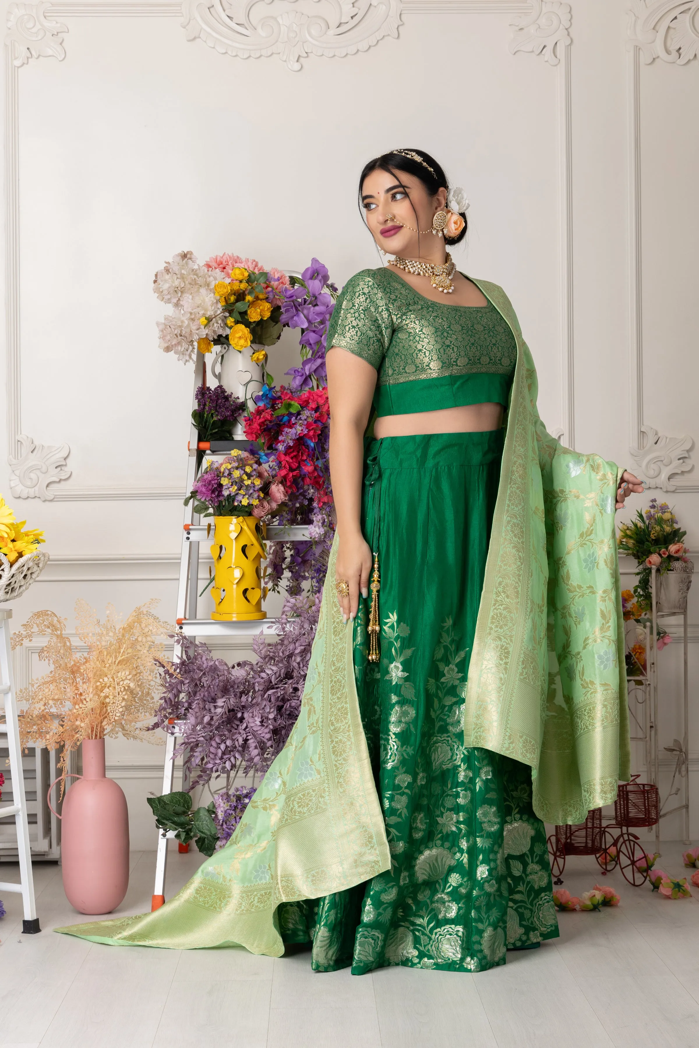 Harit Ratna Banarasi Silk Lehenga