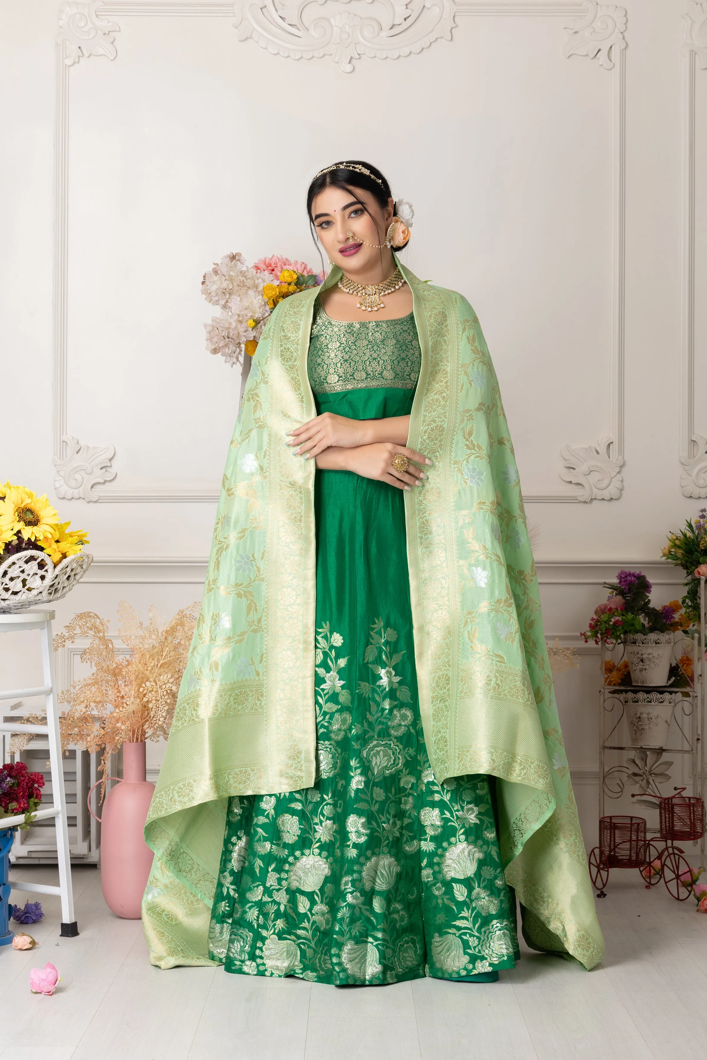 Harit Ratna Banarasi Silk Lehenga