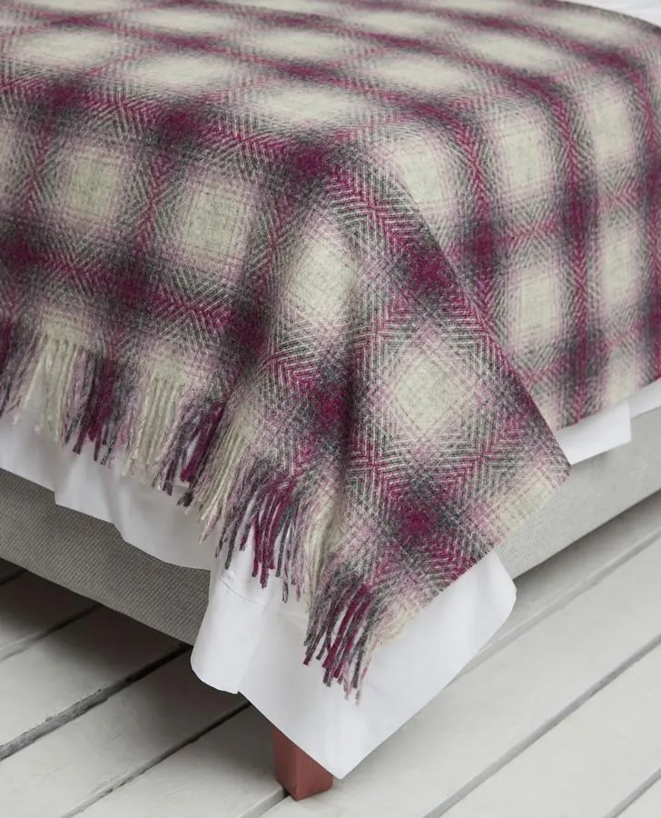 Harper Check Dusky Rose Throw