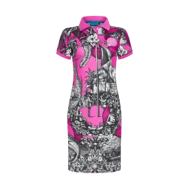 HERITAGE BREAST CANCER AWARENESS POLO DRESS-PINK & BLACK