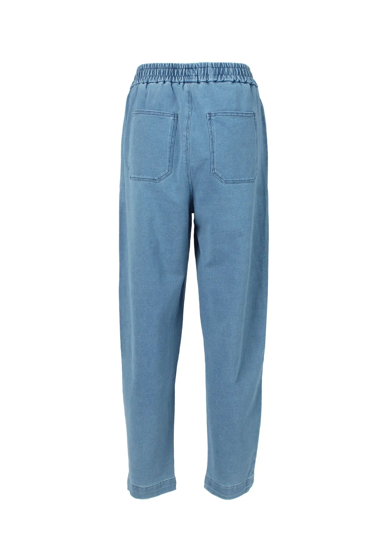 High Rise Denim Baggy Joggers Pants