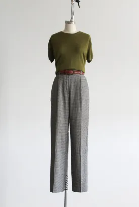 houndstooth wool high rise trousers