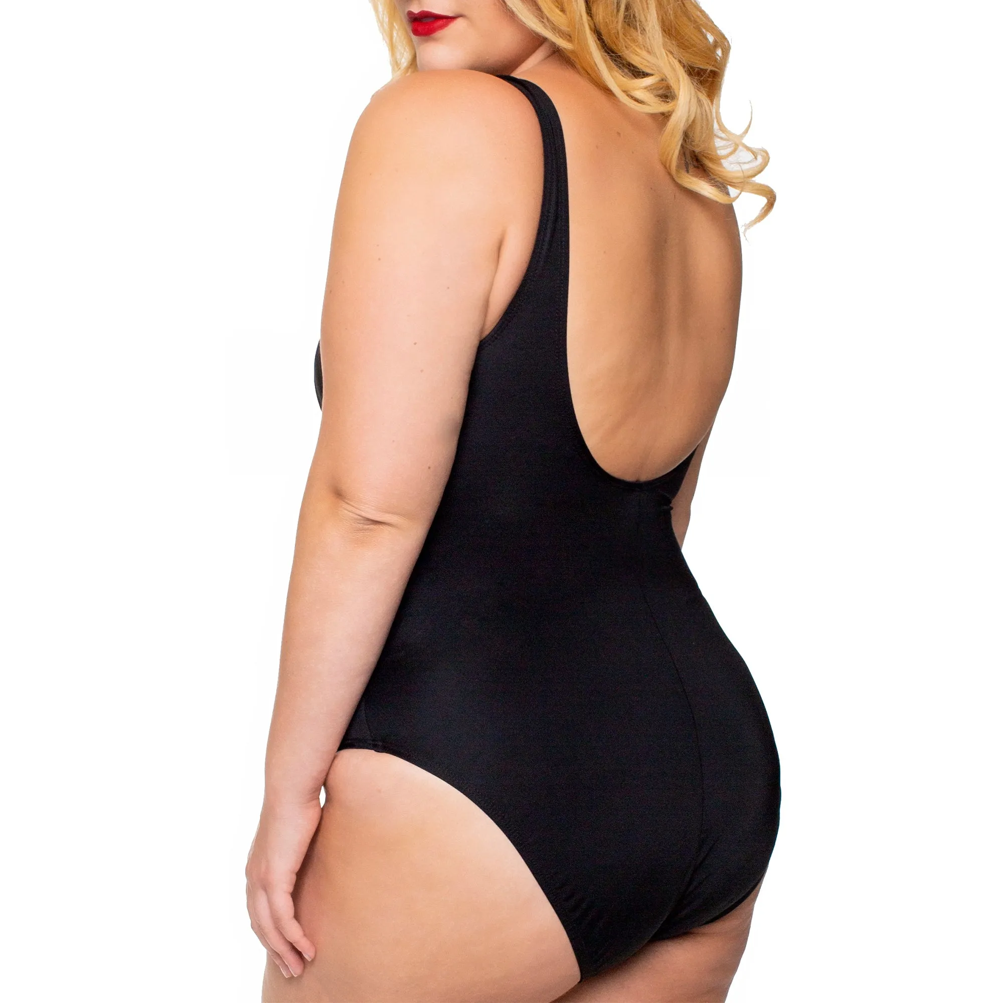 InstantFigure Plus Size Wrap One Piece Swimsuit 13443PC