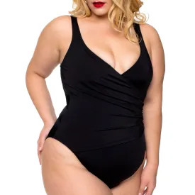 InstantFigure Plus Size Wrap One Piece Swimsuit 13443PC