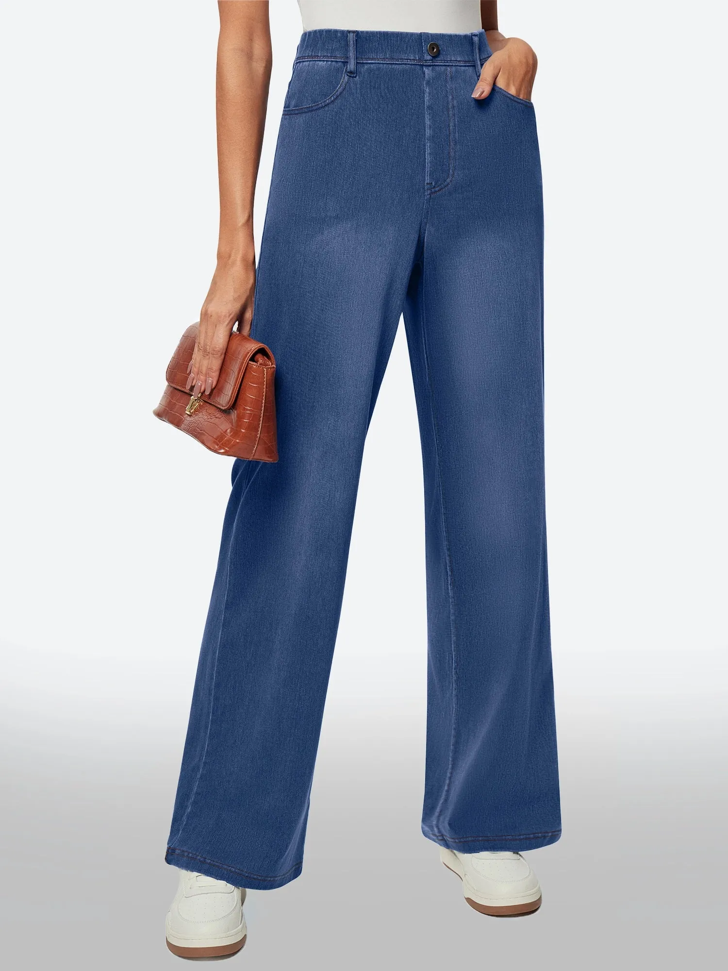 IUGA High Waist Pull On Wide Leg Jeans