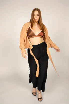 Jacket Style Wrap Top - Terracotta