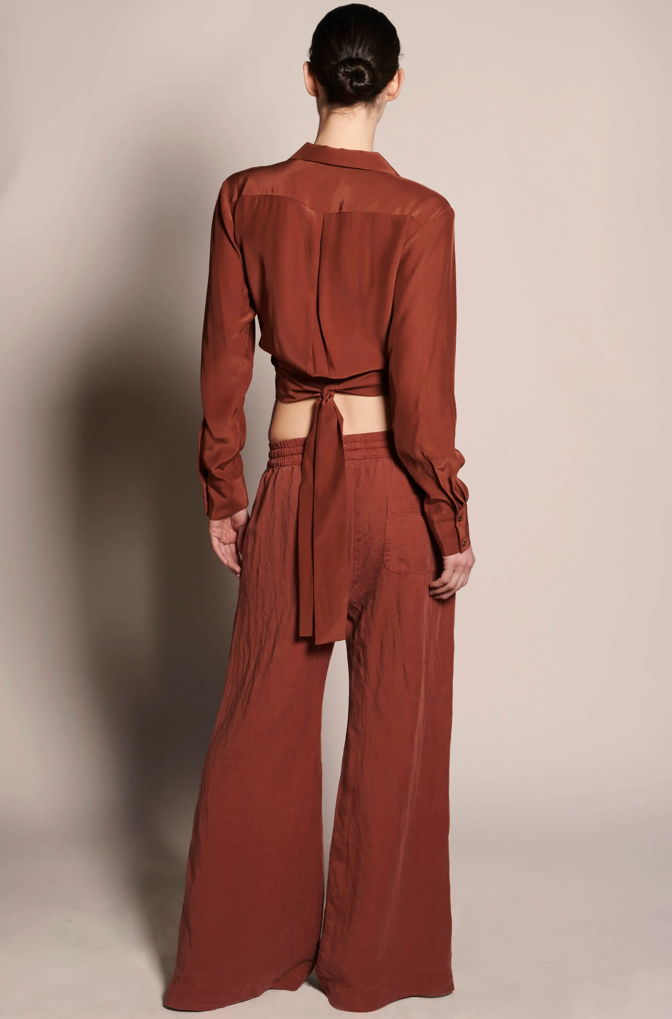 Jacket Style Wrap Top - Terracotta