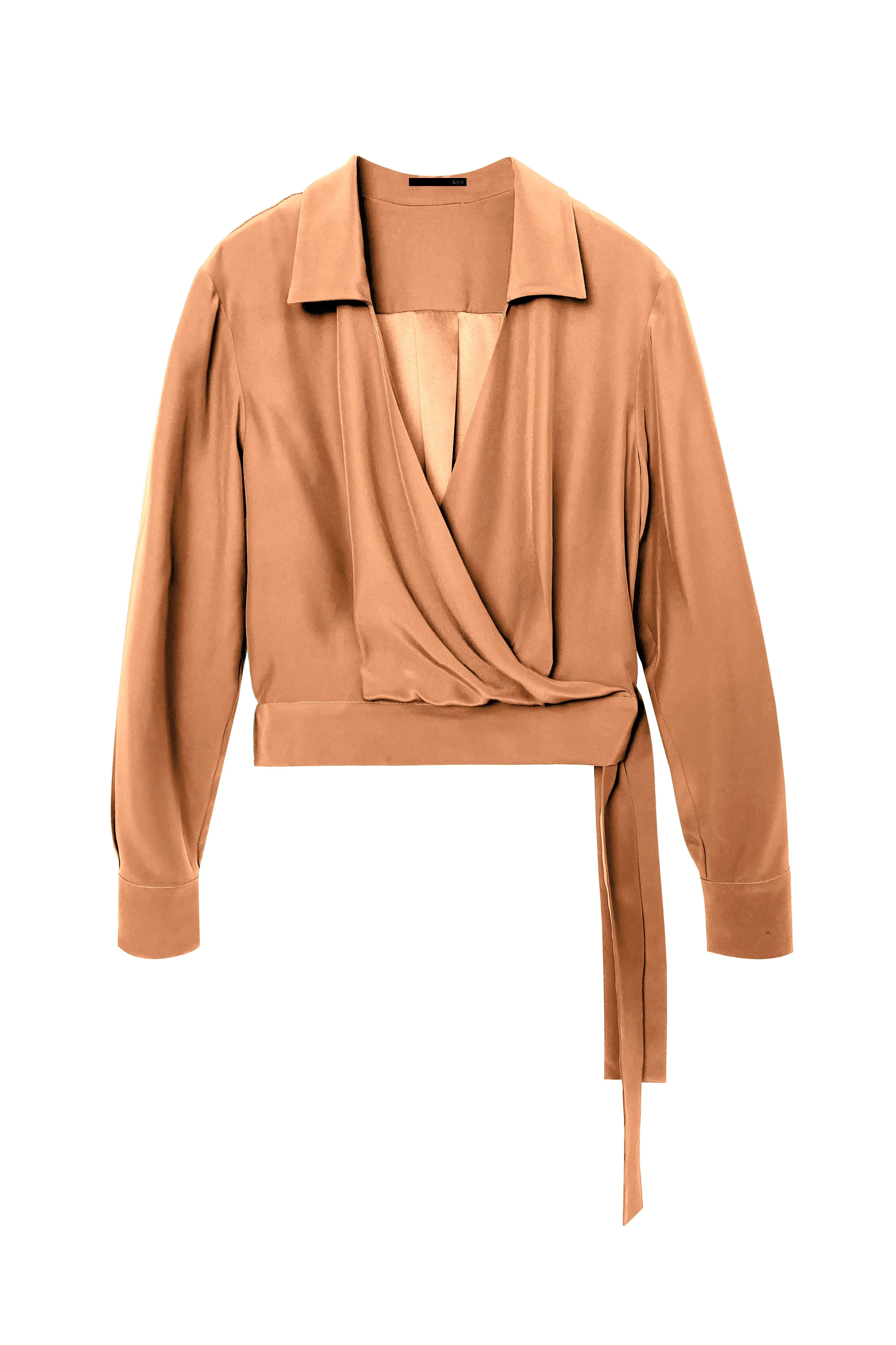 Jacket Style Wrap Top - Terracotta