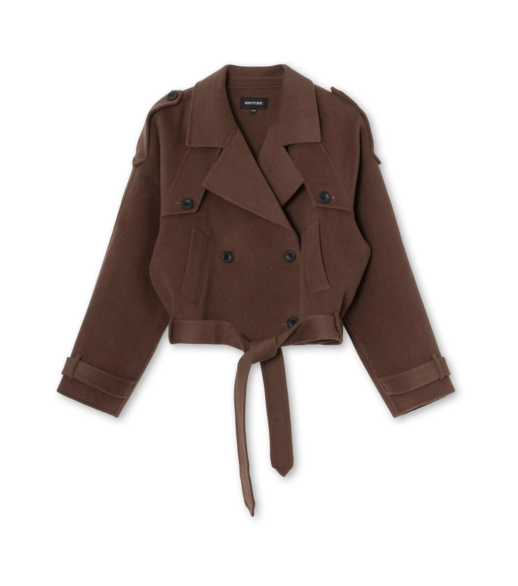 JOHN TRENCHJACKET- WOOL - GREY BROWN