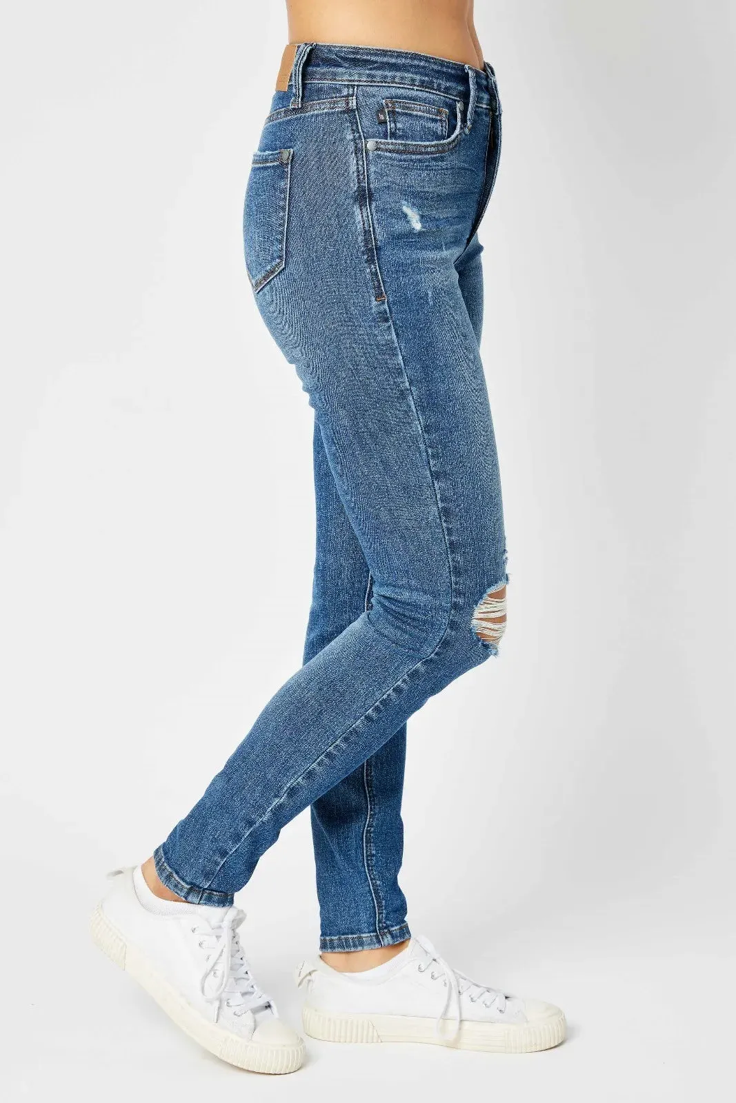 Judy Blue Mid-Rise TC Destroy Skinny Jeans