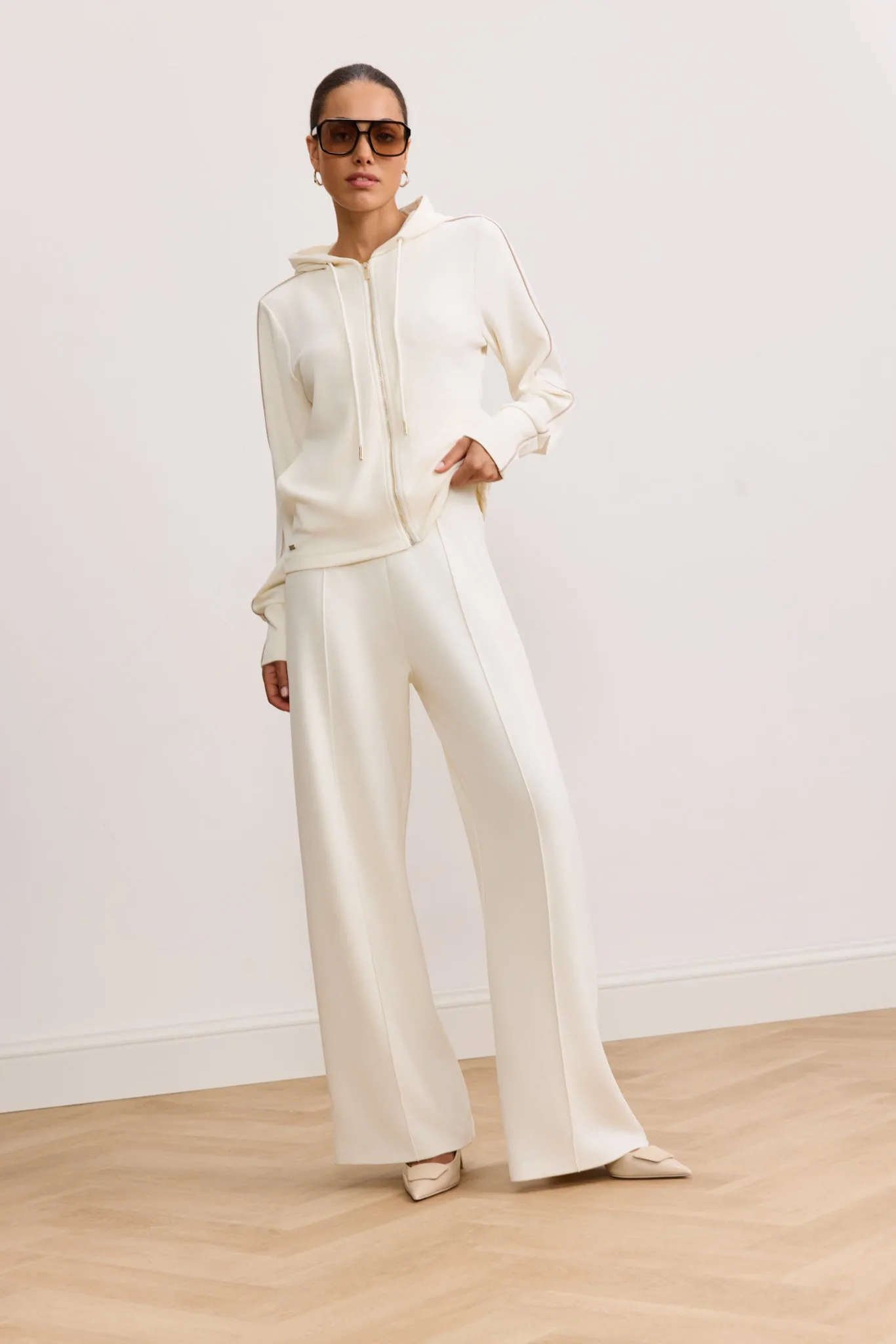 LARA wide leg pants - Marshmellow