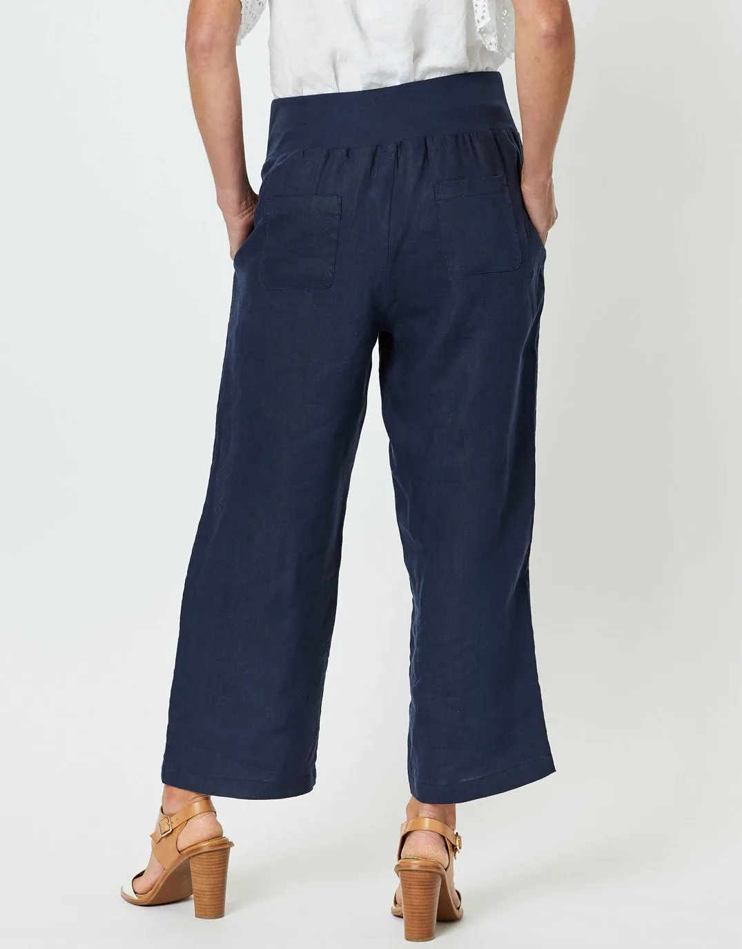 Lara Wide Leg Pants - Navy