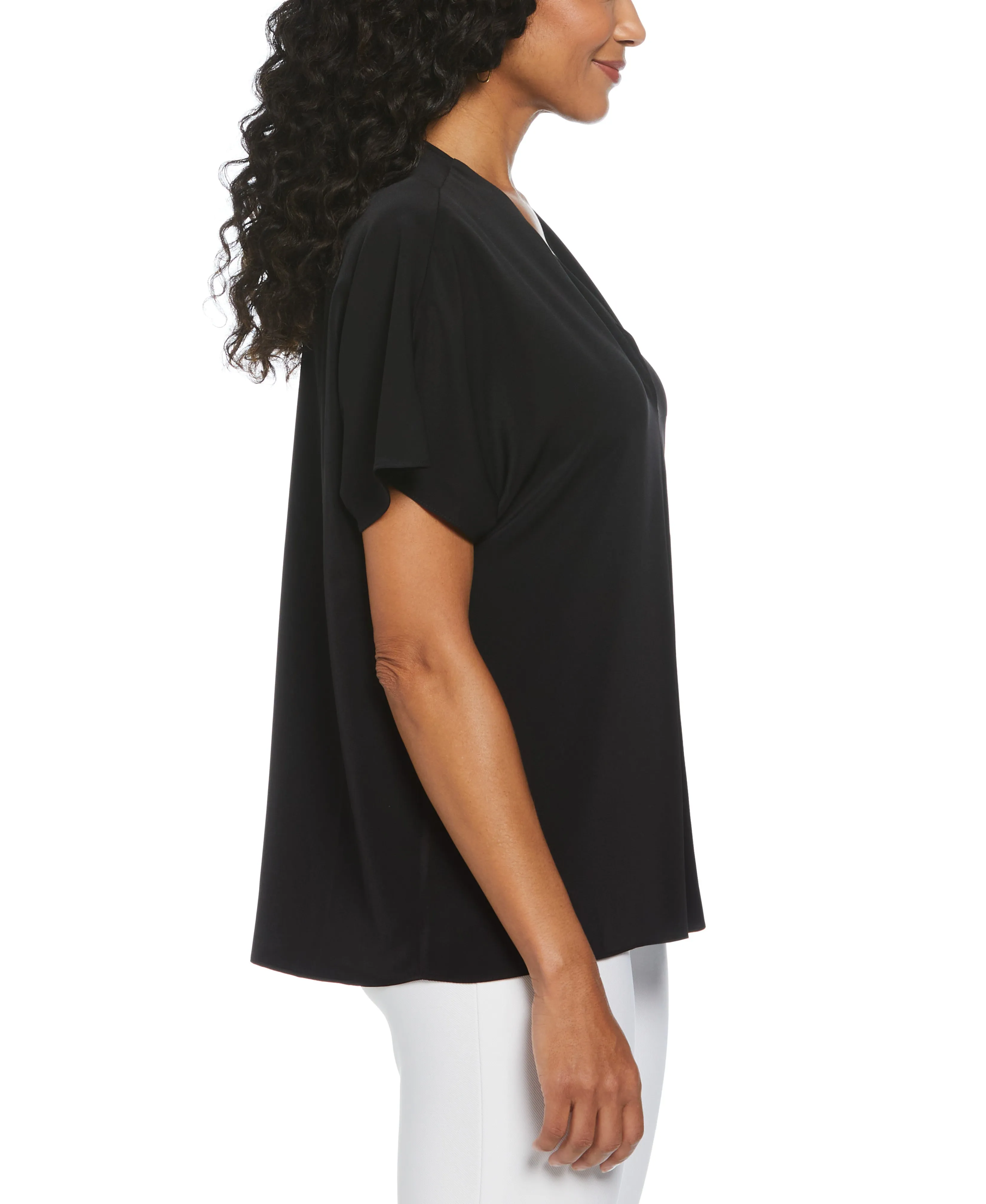 Layered Dolman Sleeve Blouse