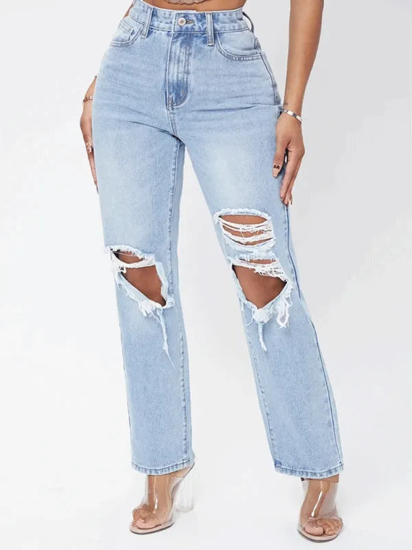 Light Blue Distressed Jeans