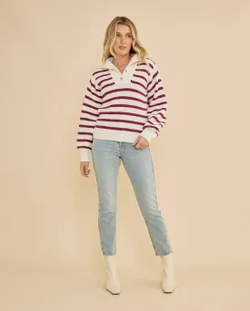 Lina Striped Knit - Mahogany