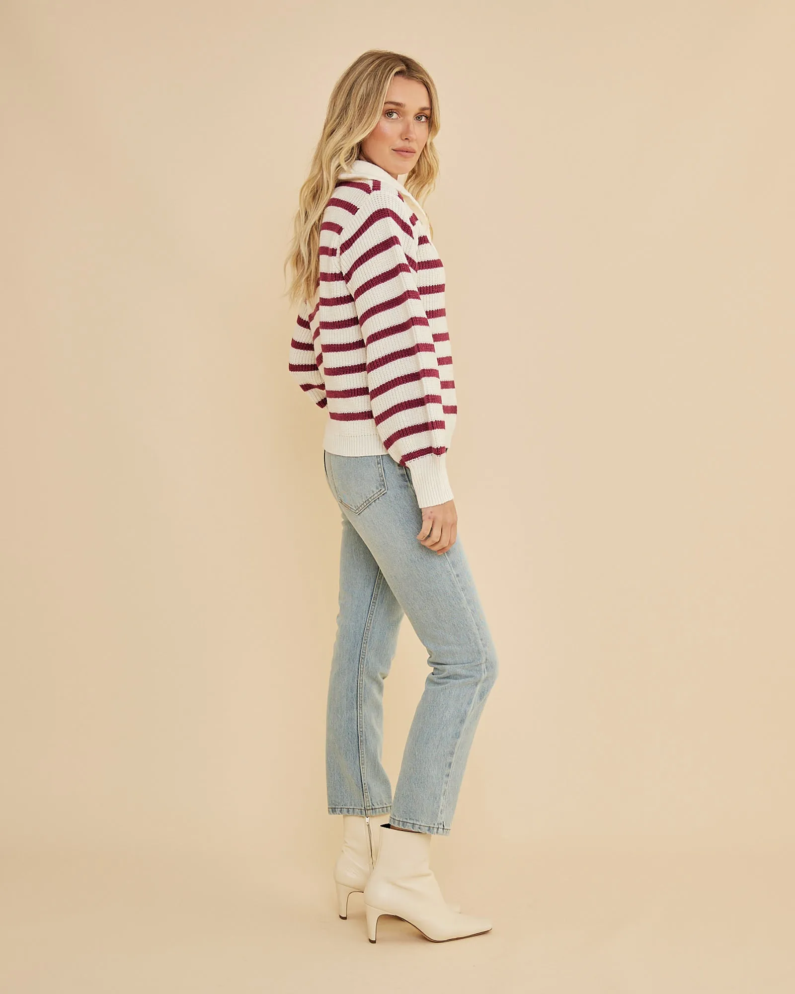 Lina Striped Knit - Mahogany