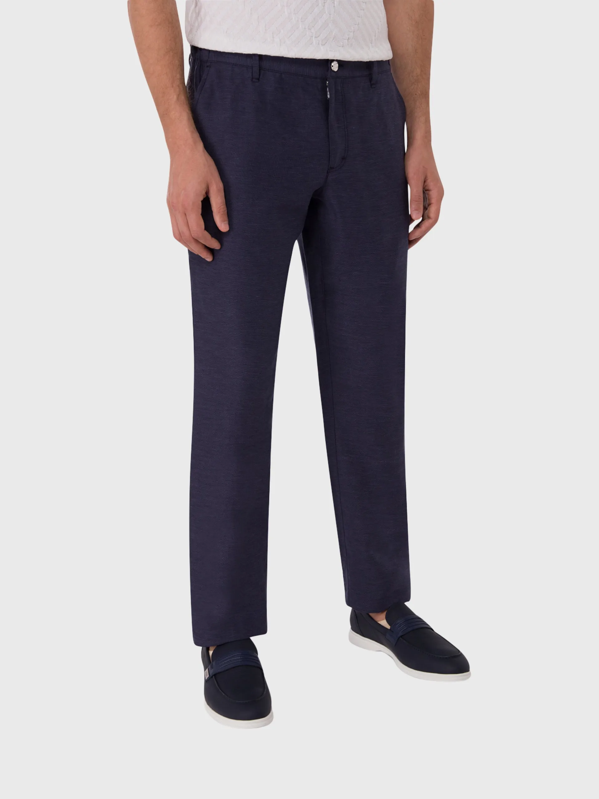 Linen and Silk Slim Fit Pants