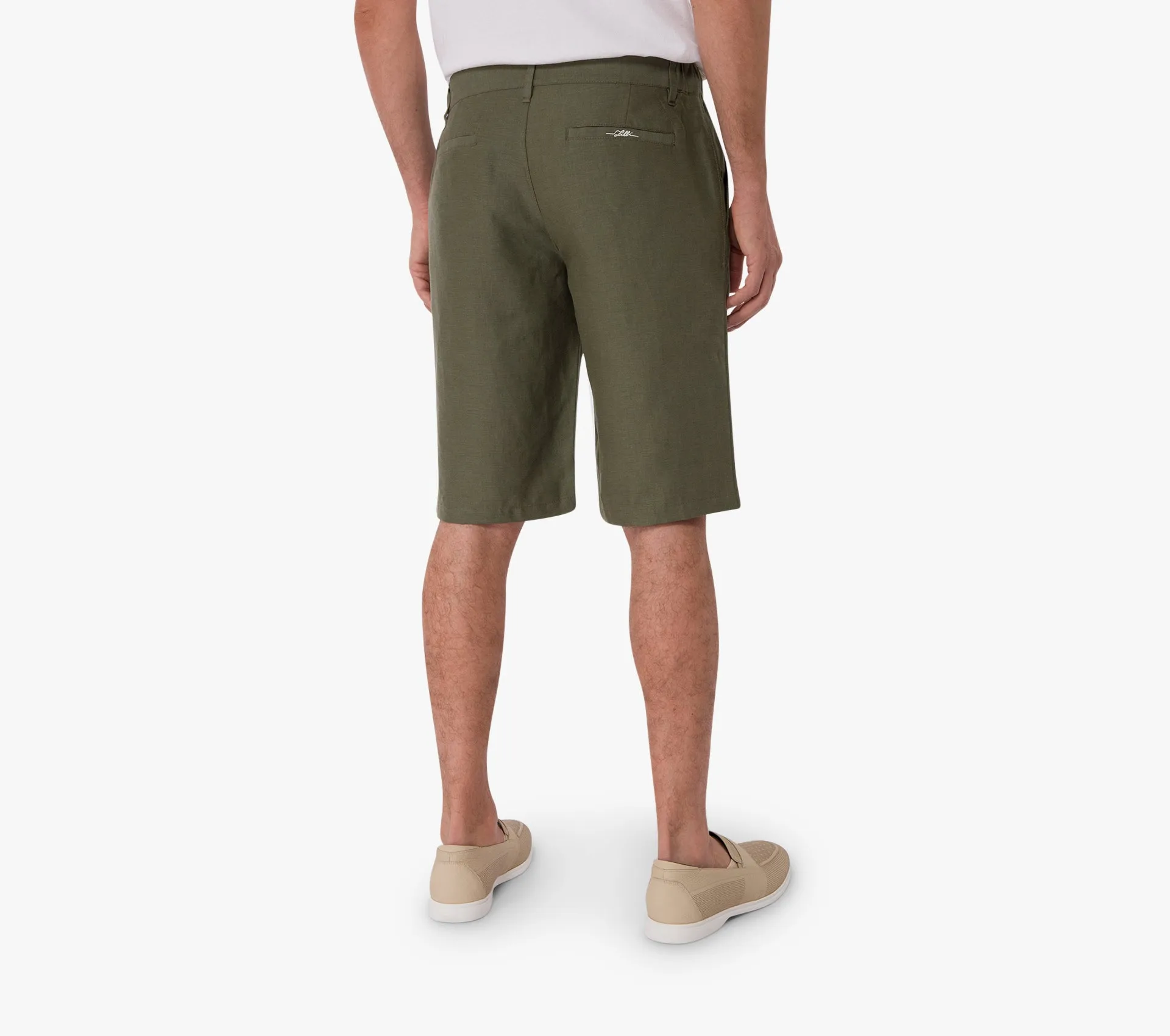 Linen and Silk Slim Fit Shorts